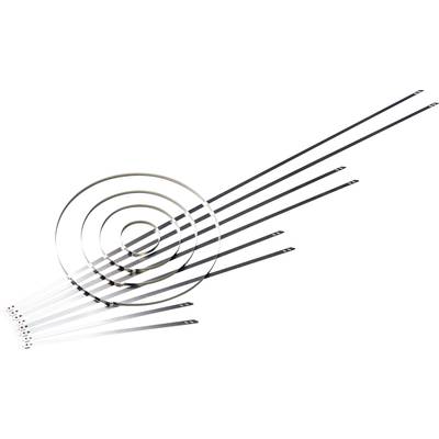 Kabelske vezice 500 mm srebrne barve, zapiranje s kroglico, temperaturno stabilna HellermannTyton 111-01551 MST500S 1 ko