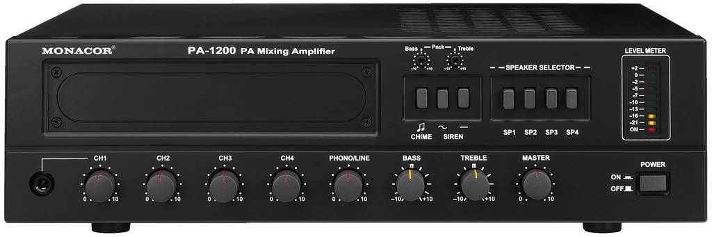 Monacor PA-1200 ela ojačevalnik 120 W 3-kanalni 4 cone-0