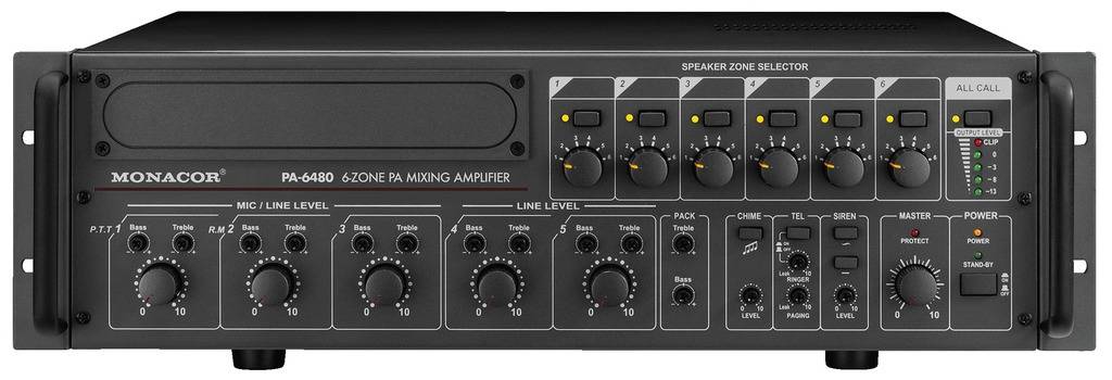 Monacor PA-6480 ela ojačevalnik 480 W 6 con-0