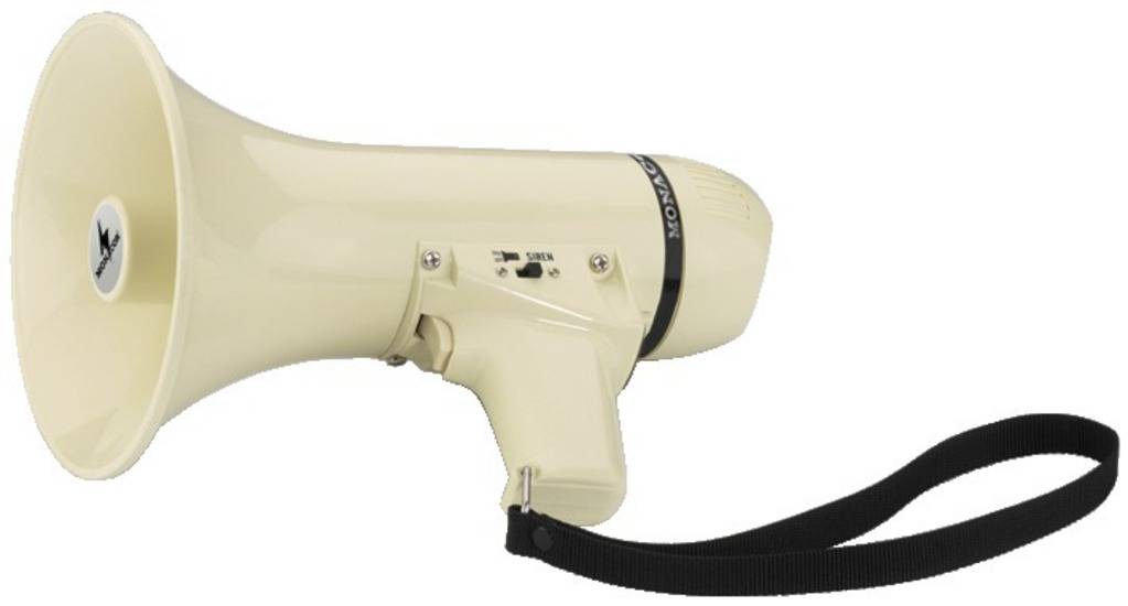 Monacor TM-6 megafon vgrajeni zvoki, z držalom