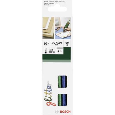 Palčke za vroče lepljenje Bosch, Ø 7 mm, 150 mm, različne barve, sortirano (sijoče), 2609256D31, 10 kosov, 60 g