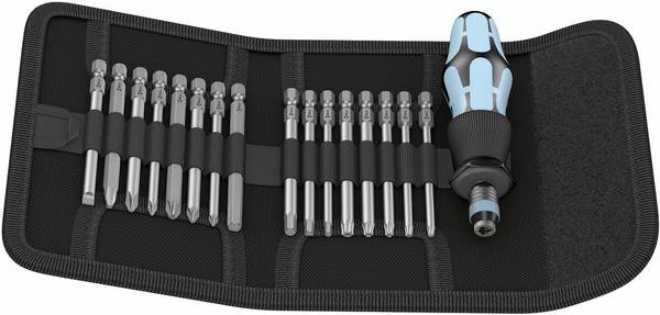 Wera Kraftform Kompakt 60 05071117001 komplet Bit-nastavkov 17-delni  ploščati, križni phillips, križni pozidriv, notranji TORX, notranji štirirobi, notranji šestrobi