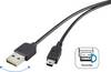 Renkforce USB kabel USB 2.0 USB-A vtič, USB-mini-B vtič 1.80 m črna primeren za obojestranski priključek , pozlačeni konektorji RF-4096107