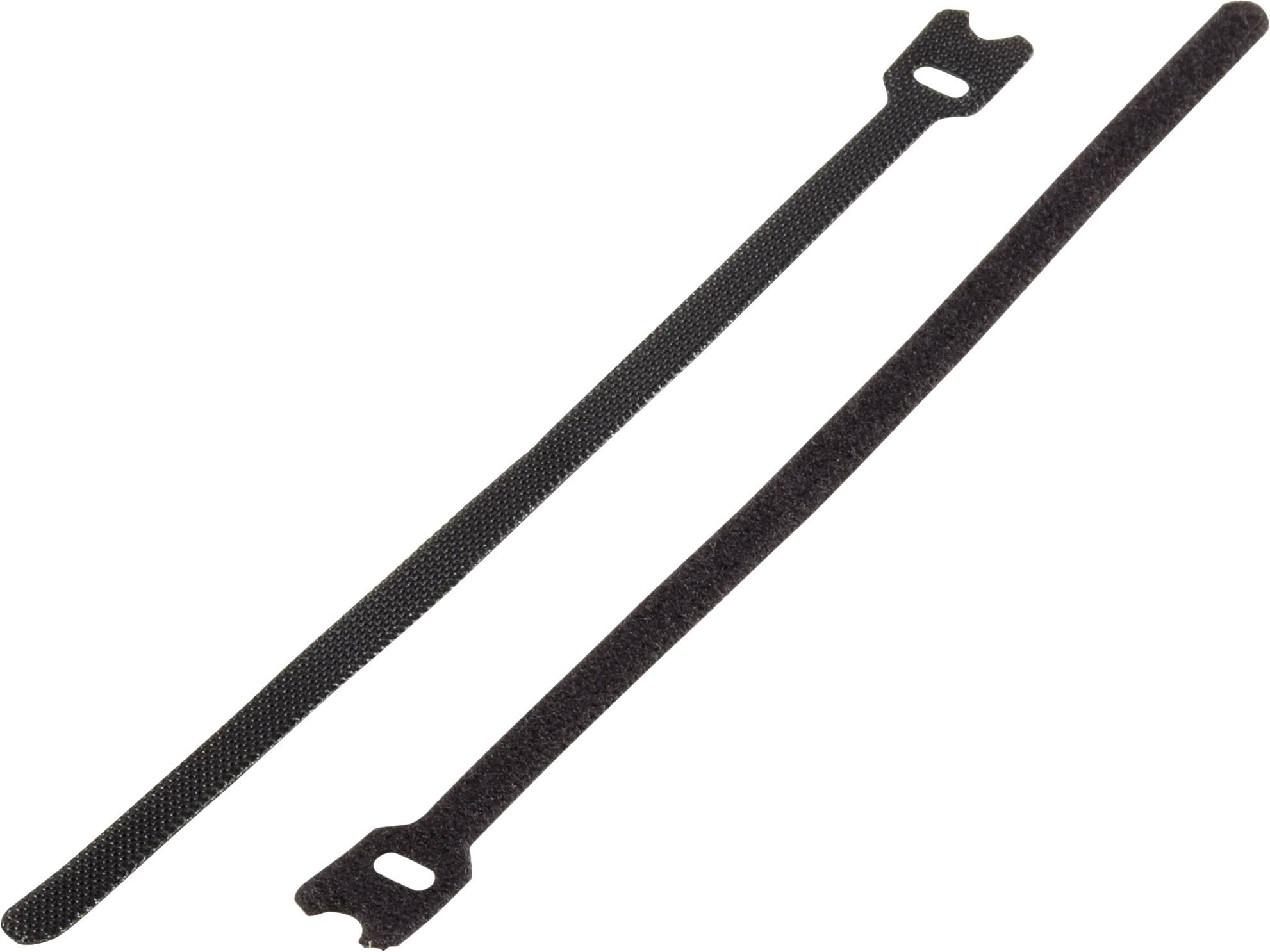 Konektor za kabel z ježkom, za vezanje pritrdilni in flis del (D x Š) 200 mm x 7 mm črne barve Basetech 98001c378 1 kos-0