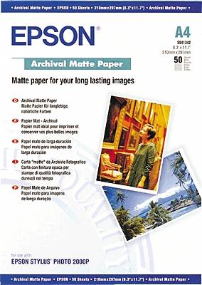 Fotografski papir Epson Archival Matte Paper C13S041342 DIN A4 192 g/m 50 strani, mat-0