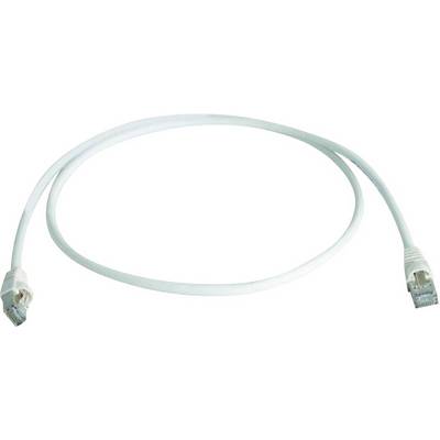 Telegärtner 100008034 RJ45 omrežni kabel, Patch kabel CAT 6a S/FTP 0.25 m bela dvojno oklopljen, z zaščitnim zapornim za-0