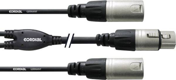 CORDIAL 0.3M REAN XLR-F/2X XLR-M