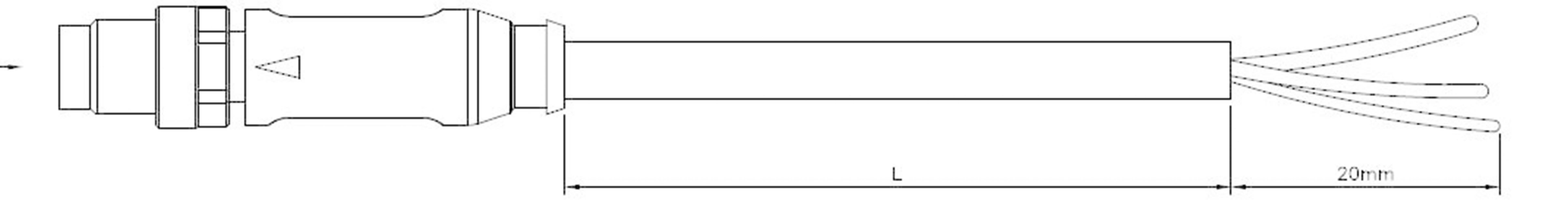 Aktuatorsko-senzorski priključni kabel, raven vtič M8 z odprtim koncem, št. polov: 4 1-2273002-1 TE Connectivity vsebina-0