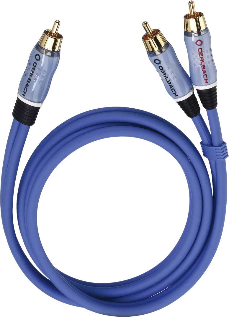 Oehlbach 22702 cinch avdio Y-kabel [2x moški cinch konektor - 1x moški cinch konektor] 2.00 m modra pozlačeni konektorji