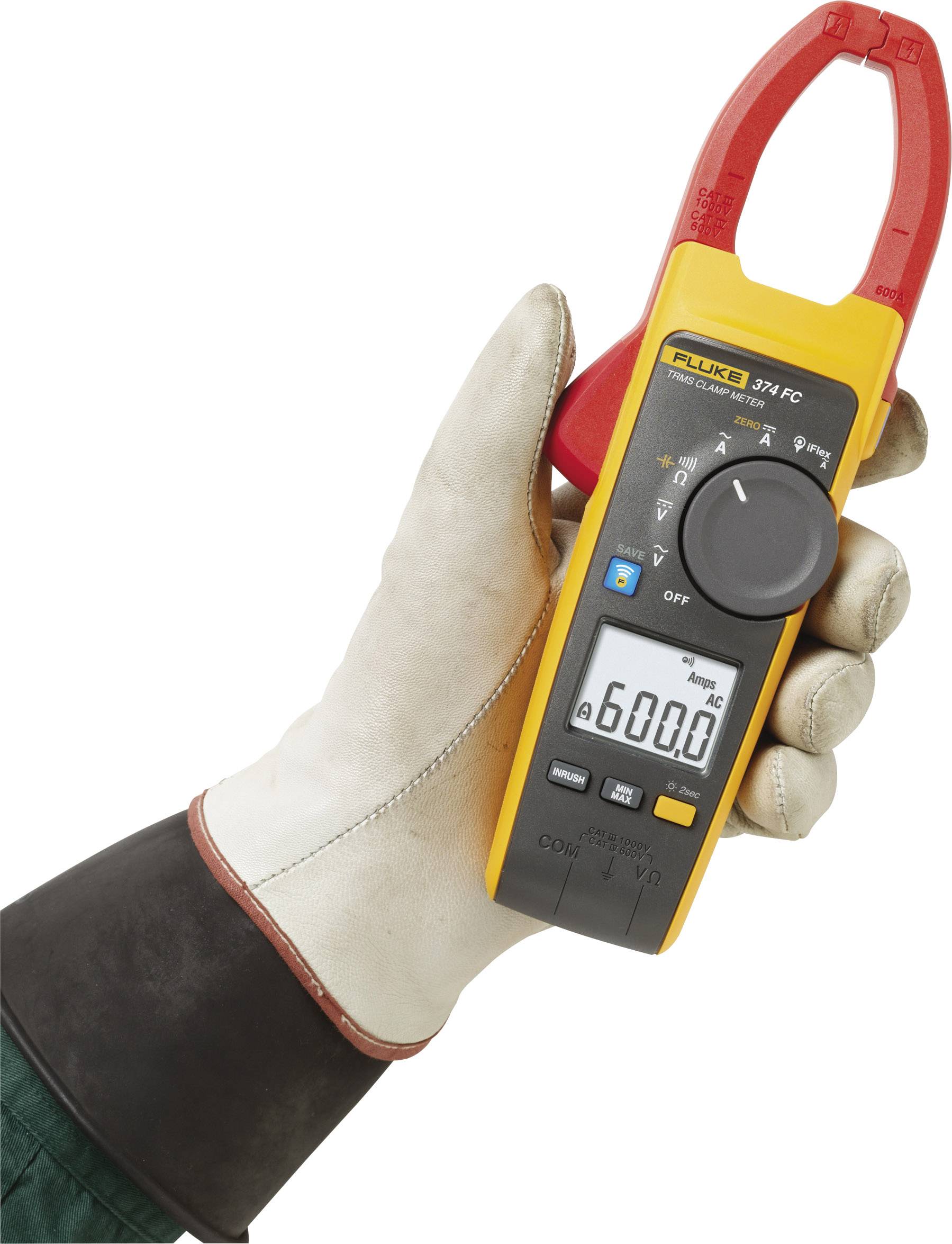 Fluke 374 FC ročni multimeter, tokovne klešče Kalibrirano (ISO) digitalni CAT III 1000 V, CAT IV 600 V Prikaz (štetje): -4