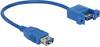 Delock USB kabel USB 3.2 gen.1 USB-A vtičnica, USB-A vtičnica 0.25 m modra z navojem 85111
