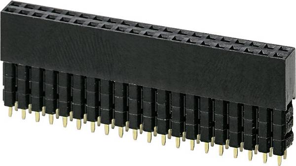 Phoenix Contact PSTD 0,65X0,65/40-2,54 Raspberry PI® letev z vtičnicami črna Primerno za (PC z eno ploščo) Raspberry Pi® 1 kos