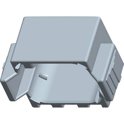 3D-model sive, pravokotne plastične komponente z zaobljenimi robovi in stranskimi držali.