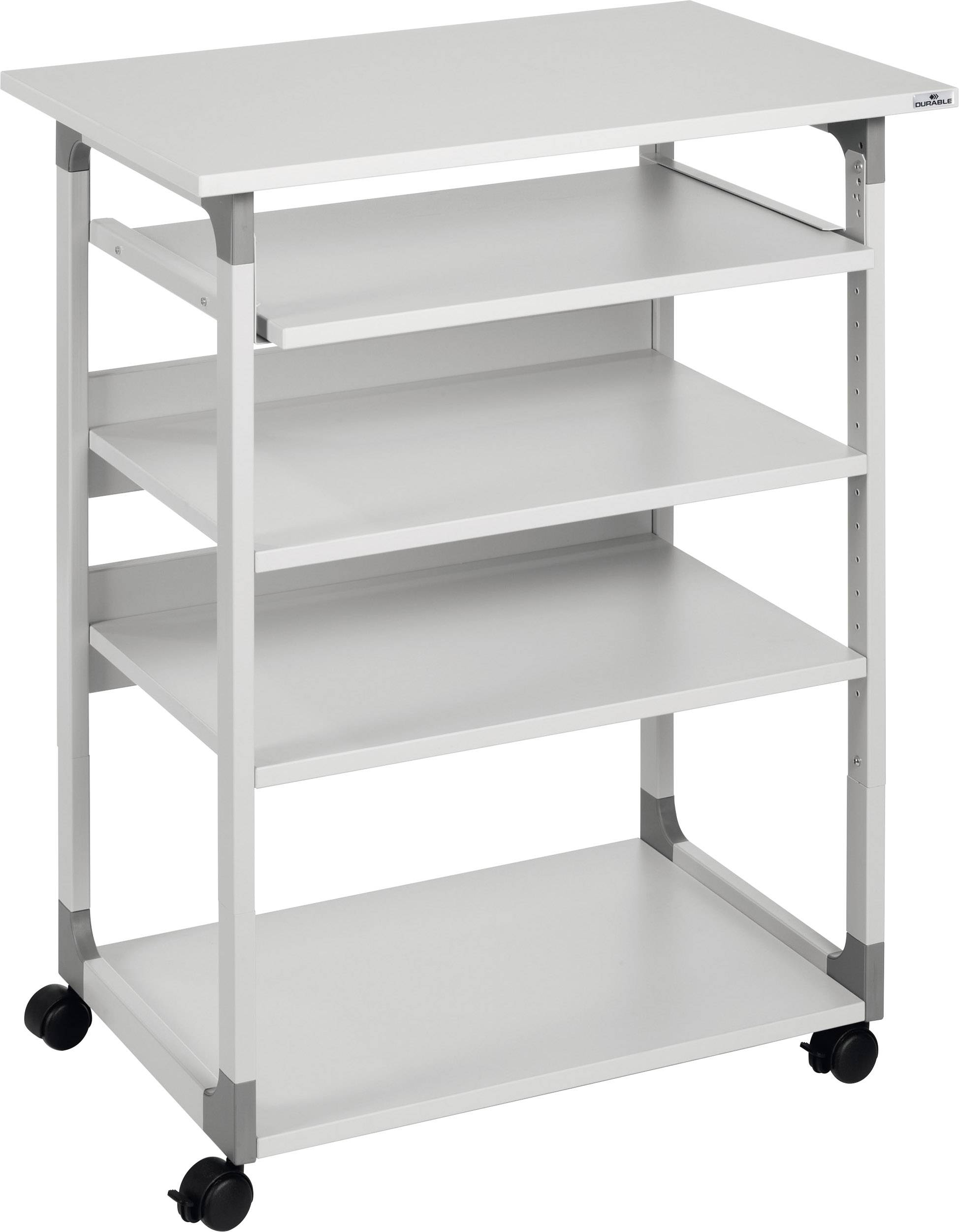 Durable računalniški voziček nastavljiva višina, s kolesi Razpon višine: 950 do 1150 mm (D x Š x V) 500 x 750 x 950 mm siva SYSTEM 75 VH 372010