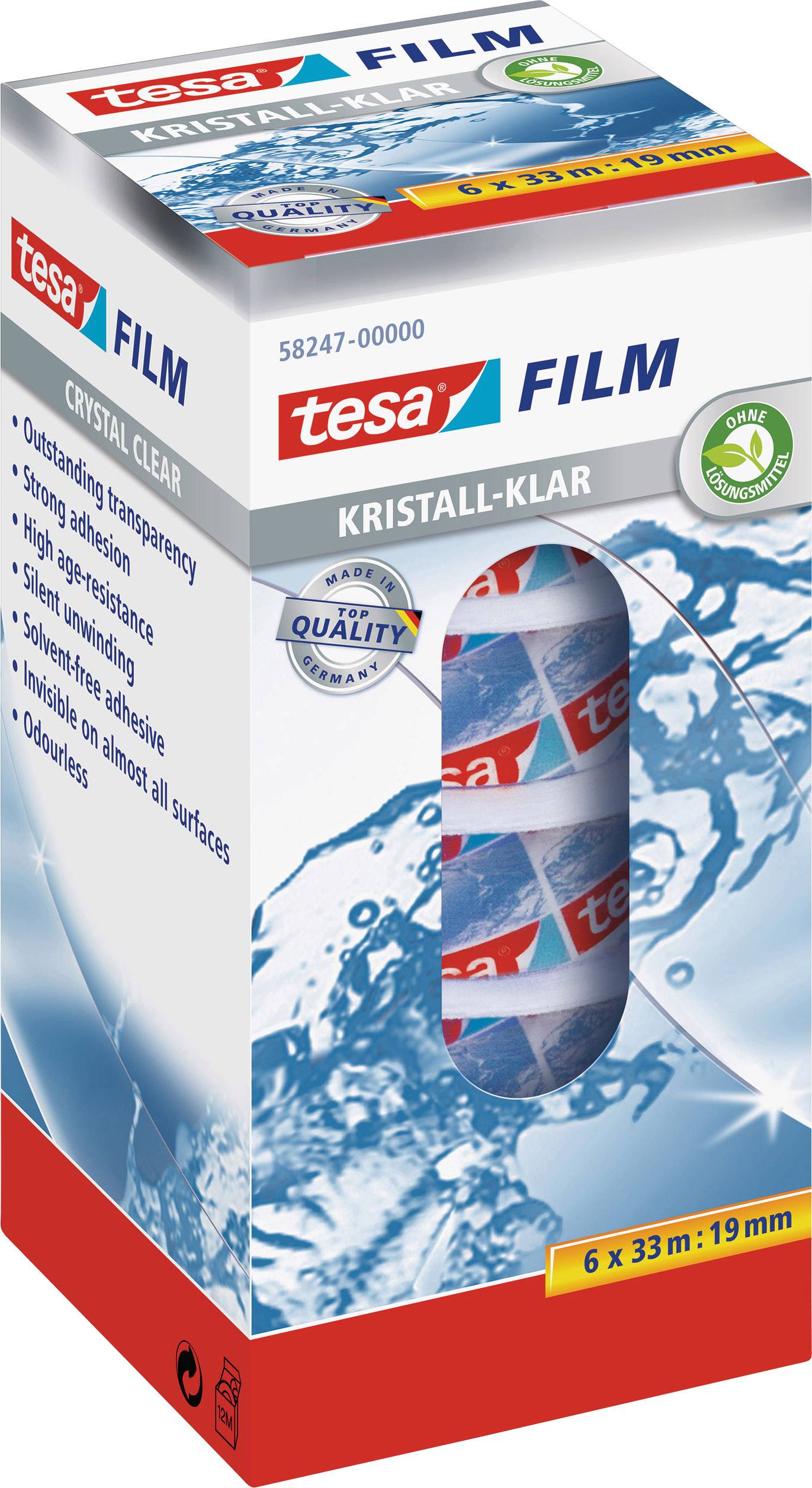 Tesafilm TESA Tesa® prozorne barve (D x Š) 33 m x 19 mm vsebina: 6 rol