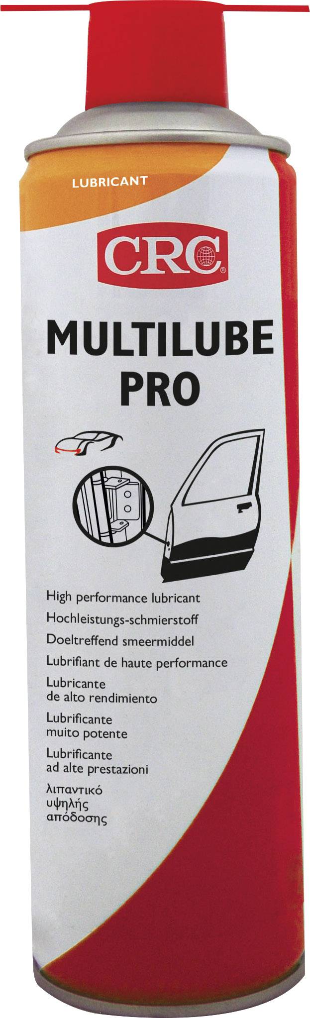 Sprejna doza maziva 'CRC Multilube Pro', primerna za avtomobilska vrata in druge namene.