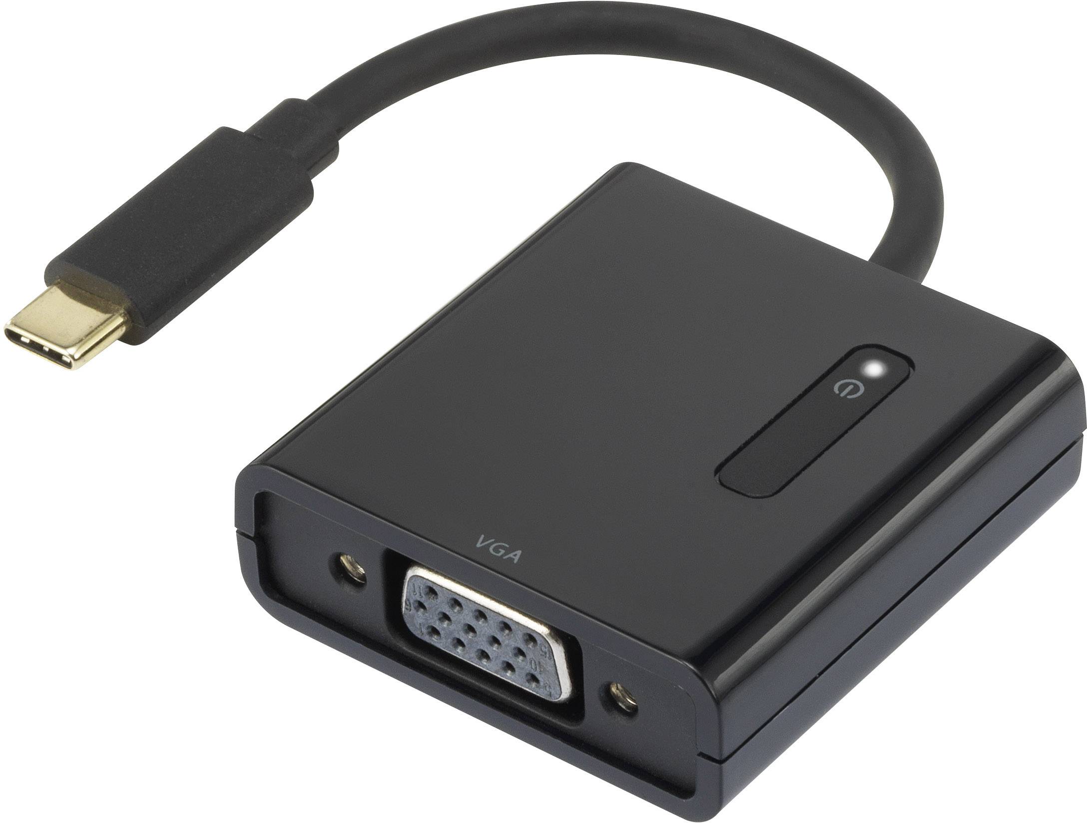 Renkforce RF-4472889 USB / VGA adapter [1x moški konektor USB-C® - 1x ženski konektor VGA] črna pozlačeni konektorji 15.00 cm
