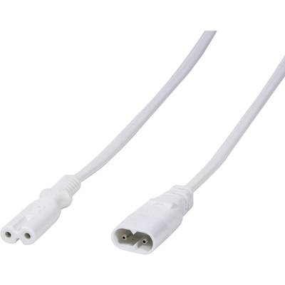 Napajalni podaljševalni kabel [1x vtič za male aparate C8 - 1x vtičnica za male aparate C7] 2 m bela LogiLink
