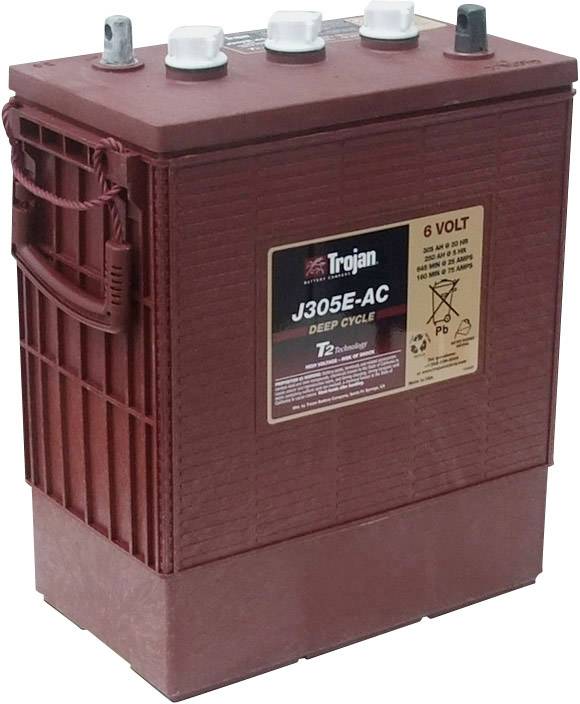 Trojan J305E-AC, BCI 902 svinčeni akumulator 6 V 305 Ah svinčevo-kislinski (Š x V x G) 312 x 366 x 174 mm M8-vijačni priklop obstojnostni cikel, nizki stroški vzdrževanja