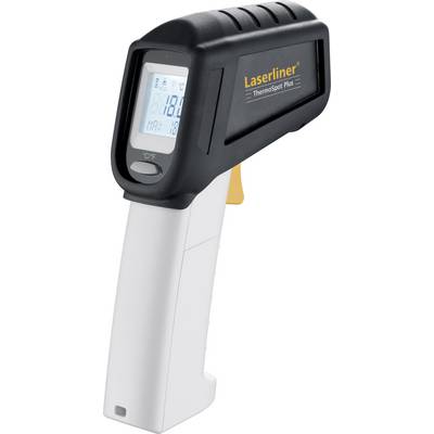 Infrardeči termometer z digitalnim zaslonom prikazuje 18°C. Ergonomski ročaj za enostavno upravljanje.