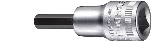 Ključ z šestkotnim nastavkom za bit, srebrne barve. Napis: STAHLWILLE CHROME ALLOY.