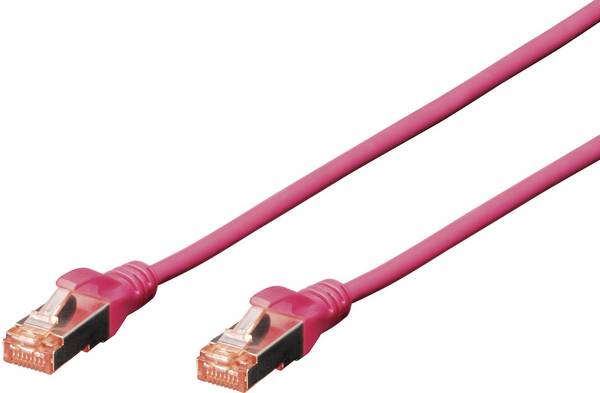 Digitus DK-1644-020/MG RJ45 omrežni kabel, Patch kabel CAT 6 S/FTP 2.00 m magenta brez halogena, zviti pari 1 kos