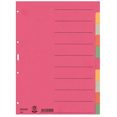Roza registrska mapa z več oštevilčenimi zavihki ob robu, ki omogoča preprosto organizacijo dokumentov v mapi.