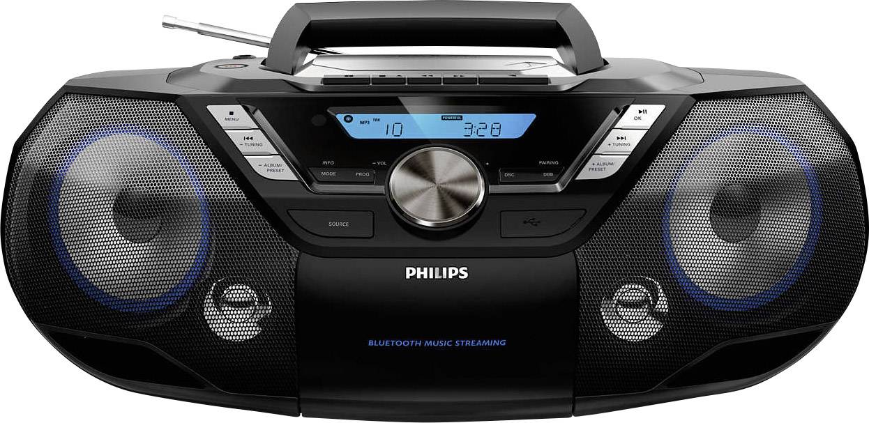 Philips AZB798T CD radio DAB+ (1012), UKW (1014) Bluetooth, CD, kaseta, USB črna-0