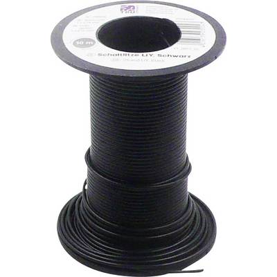 Črn izoliran kabel na tulcu, dolg 10 m, primeren za električne aplikacije.