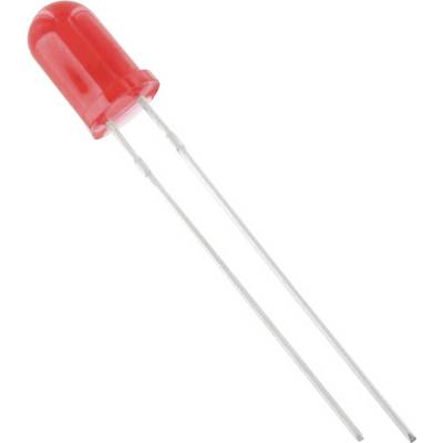 Rdeča LED z dvema kovinskima priključkoma, tipičen električni element.