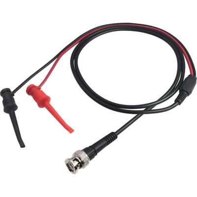 Črni in rdeči BNC-testni kabel, črni in rdeči priključek, za merjenje električnih signalov v laboratorijih.