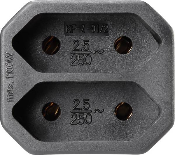 Basetech 1595909 1 kos razdelilnik z vtičnicami črna