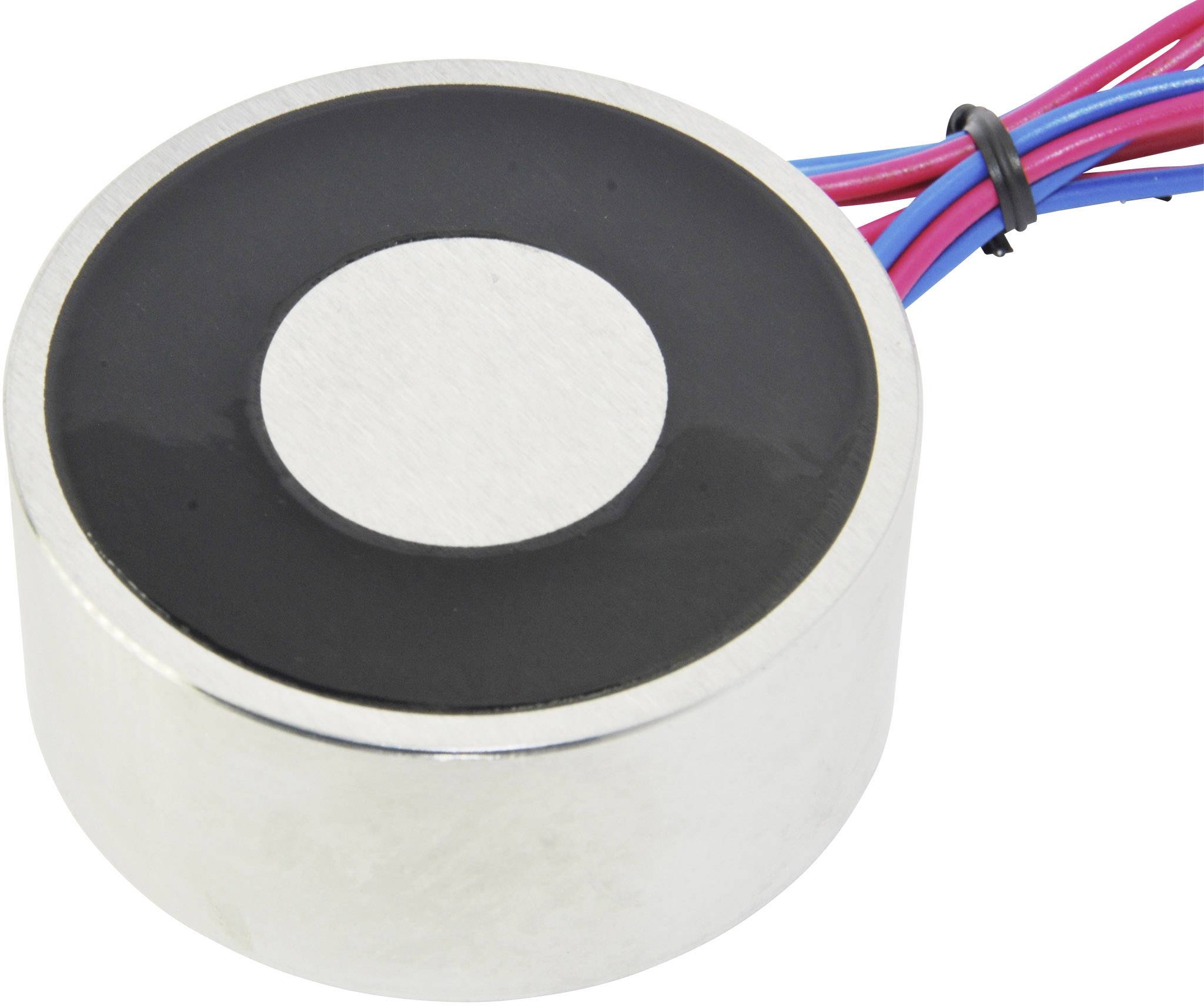 Cilindričen elektromagnet s kabli, primeren za tehnološke aplikacije za ustvarjanje magnetnega polja s tokom.