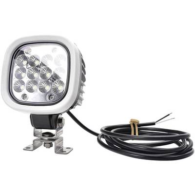 Kvadratni LED delovni reflektor z devetimi LED diodami. Opremljen je s kovinskim nosilcem in kablom za napajanje.