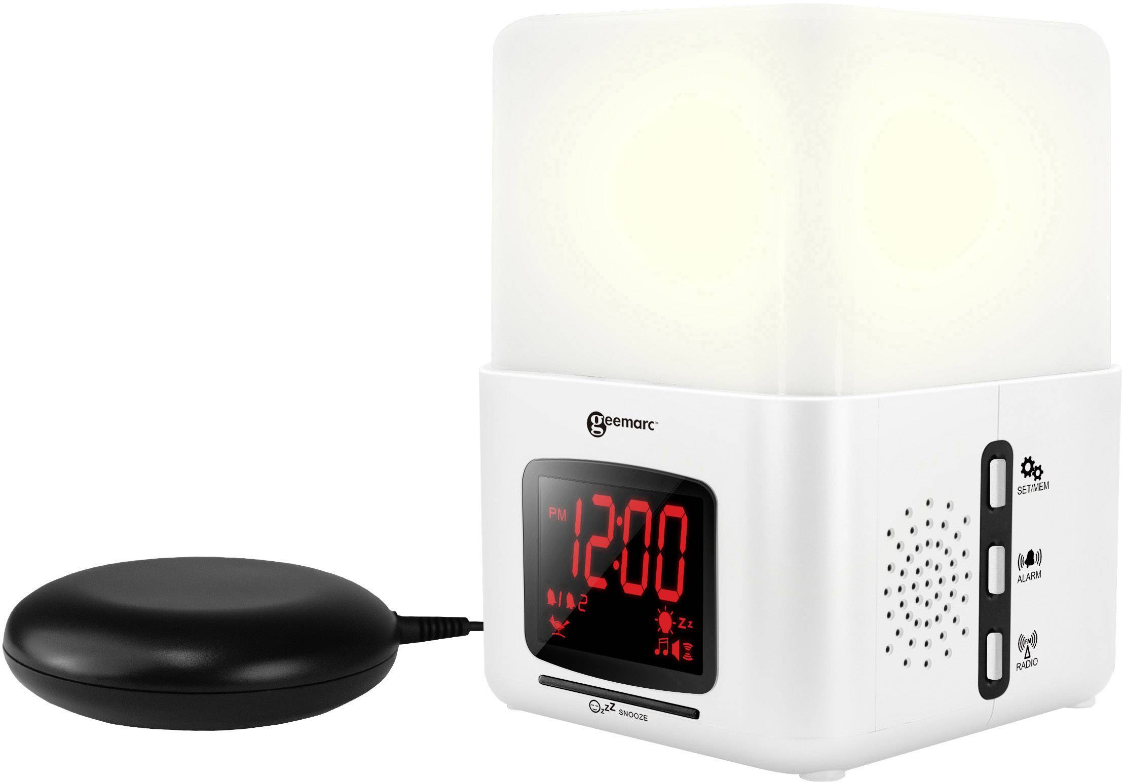 Geemarc JWNS-Light_WH_I kvarčna budilka bela izredno glasen ton alarma