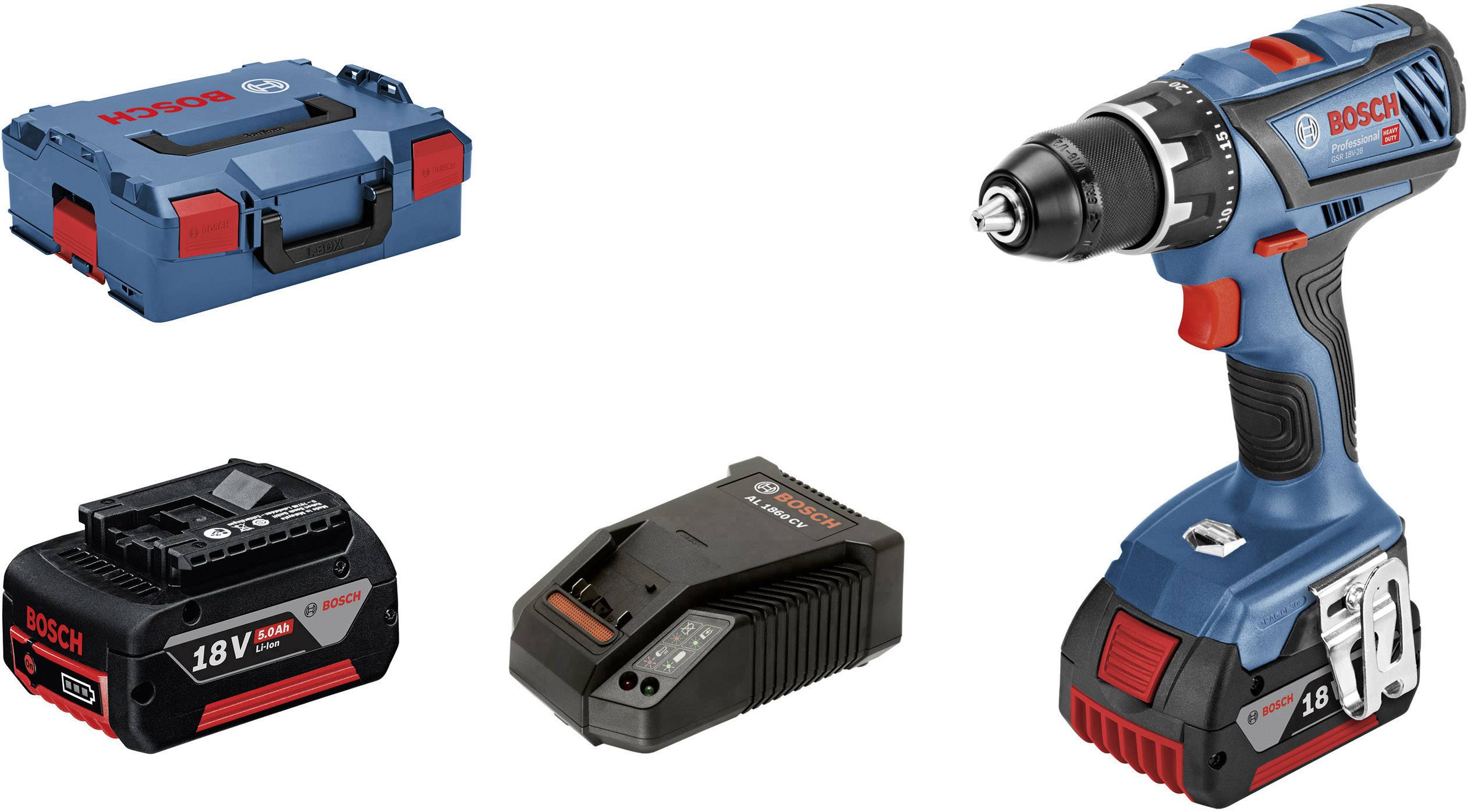 Bosch Professional GSR 18V-28 06019H4101 akumulatorski vrtalni vijačnik 18  V 5 Ah Li-Ion vklj. 2 akumulatorja, vklj. k | Conrad.si