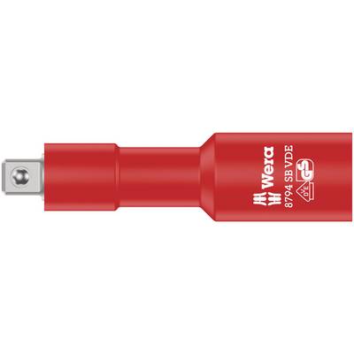 Rdeč adapter za orodje znamke Wera z oznako '8794 SB VDE'. Zasnovan za varno uporabo pri elektroinštalacijskih delih.