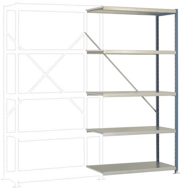 Manuflex RP1120.3003 regal s policami in možnostjo dodajanja modulov 100 kg (Š x V x G) 97 x 2 x 60 cm jeklo prevlečen s praškom rubinasto rdeča kovinska tla