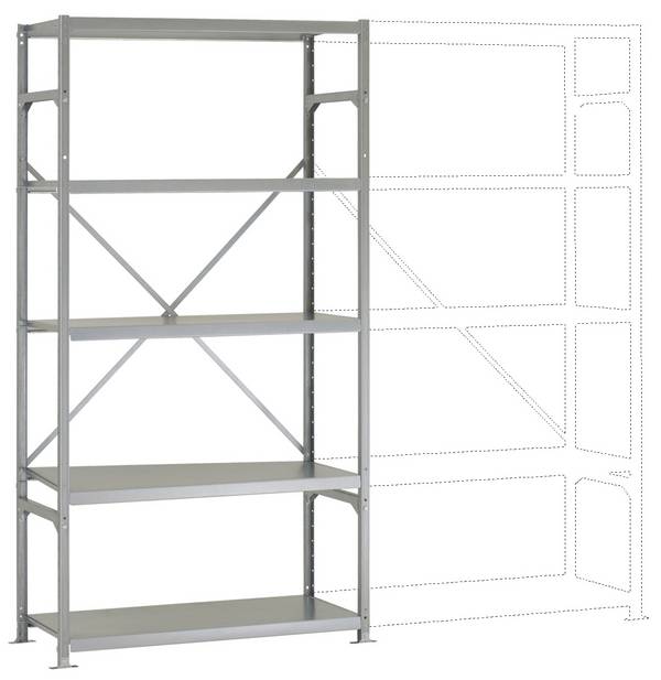 Manuflex RM3112 regal s policami-osnovni modul 100 kg (Š x V x G) 97 x 2 x 50 cm jeklo pocinkan pocinkana kovinska tla