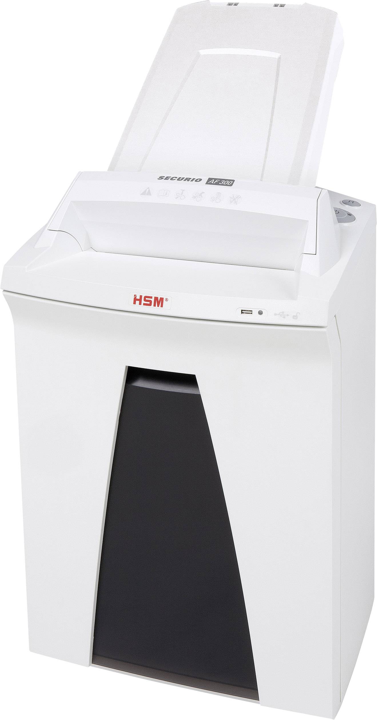 HSM SECURIO AF300 Autofeed uničevalnik dokumentov 14 List rezanje na koščke 4.5 x 30 mm 34 l Tudi reže CD-je, DVD-je, pritrdilne sponke, pisarniške sponke, kreditne kartice