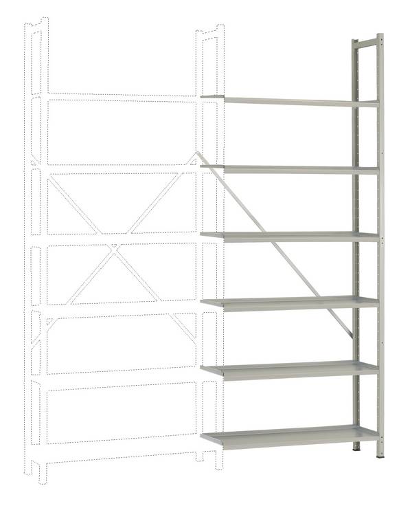 Manuflex RA3262.7035 skladiščni regal z možnostjo dodajanja modulov (Š x V x G) 90 x 2.25 x 30 cm sivo-bela (RAL 7035)