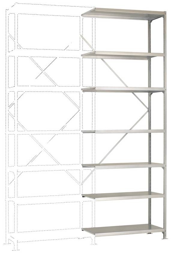 Manuflex RM2250 regal s policami in možnostjo dodajanja modulov 100 kg (Š x V x G) 97 x 3 x 40 cm jeklo pocinkan pocinkana kovinska tla