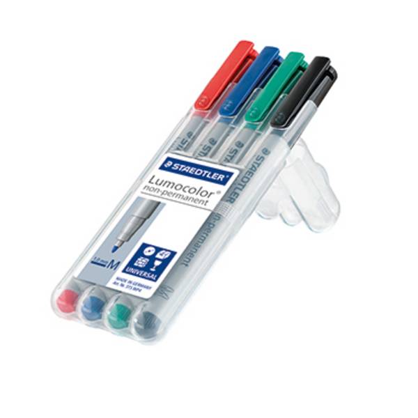 Staedtler flomaster za folijo Lumocolor M non-permanent 315 315 WP4 modra, zelena, rdeča, črna