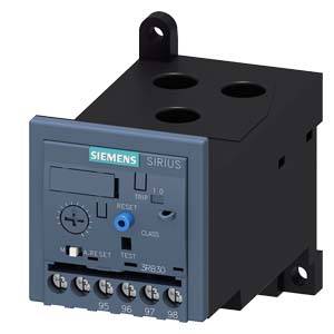 Siemensova kvadratasta električna naprava iz serije Sirius. Ima tri okrogle odprtine zgoraj in več priključkov spodaj.
