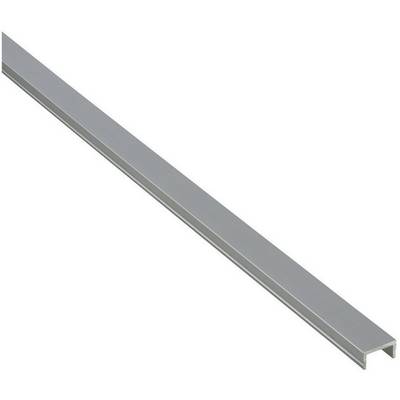 Dolg, srebrn aluminijast U-kanal je prikazan poševno od spodnjega desnega do zgornjega levega kota.