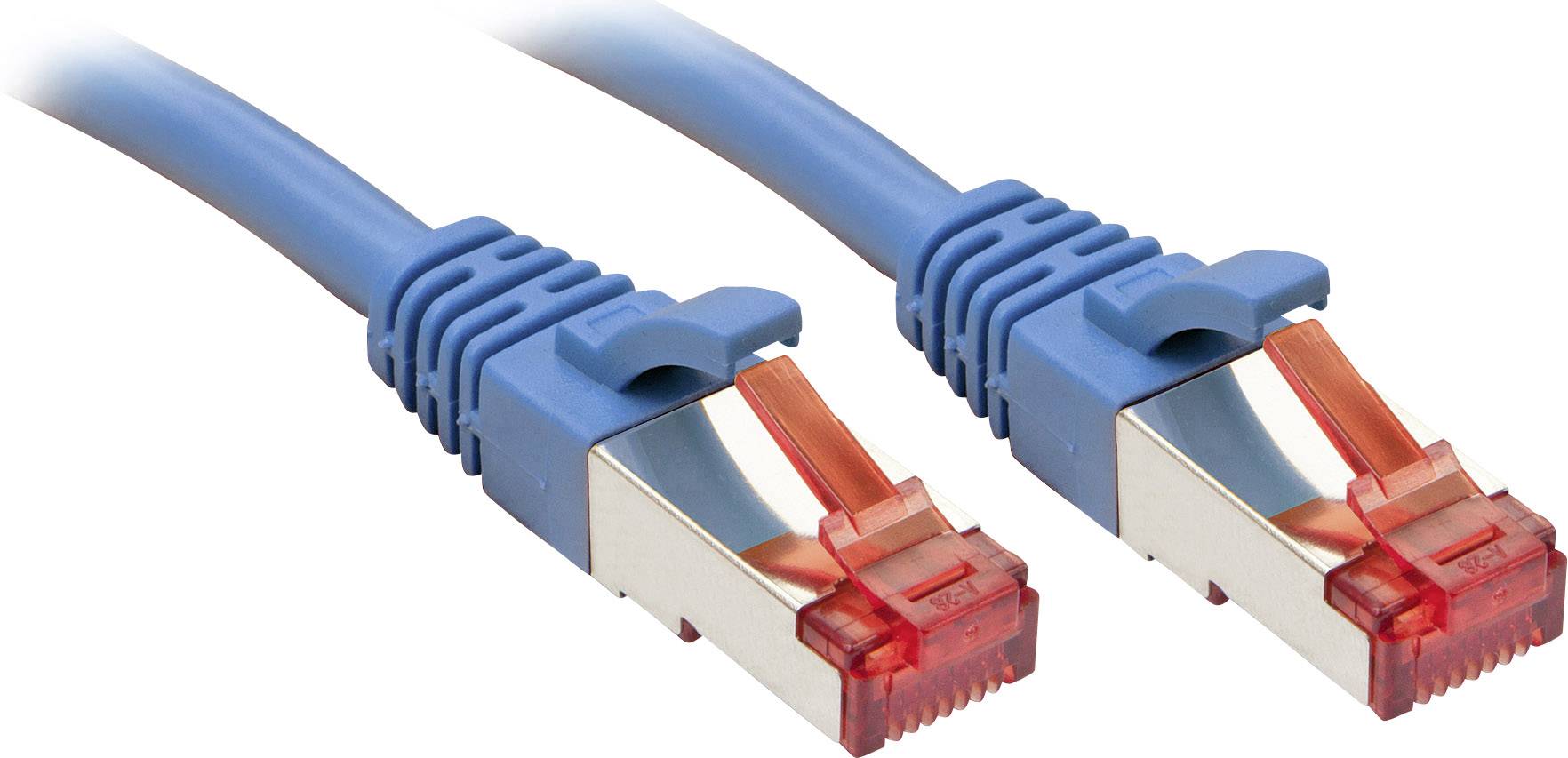 Dva modra ethernet kabla s rdečimi vtiči, položena drug ob drugem.