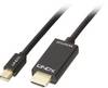 LINDY Mini-DisplayPort / HDMI adapterski kabel mini DisplayPort vtič, HDMI-A vtič 1.00 m črna 36926 DisplayPort kabel