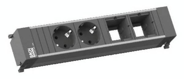 Bachmann 916.1000 razdelilna letev brez stikala  aluminij, črna vtičnica