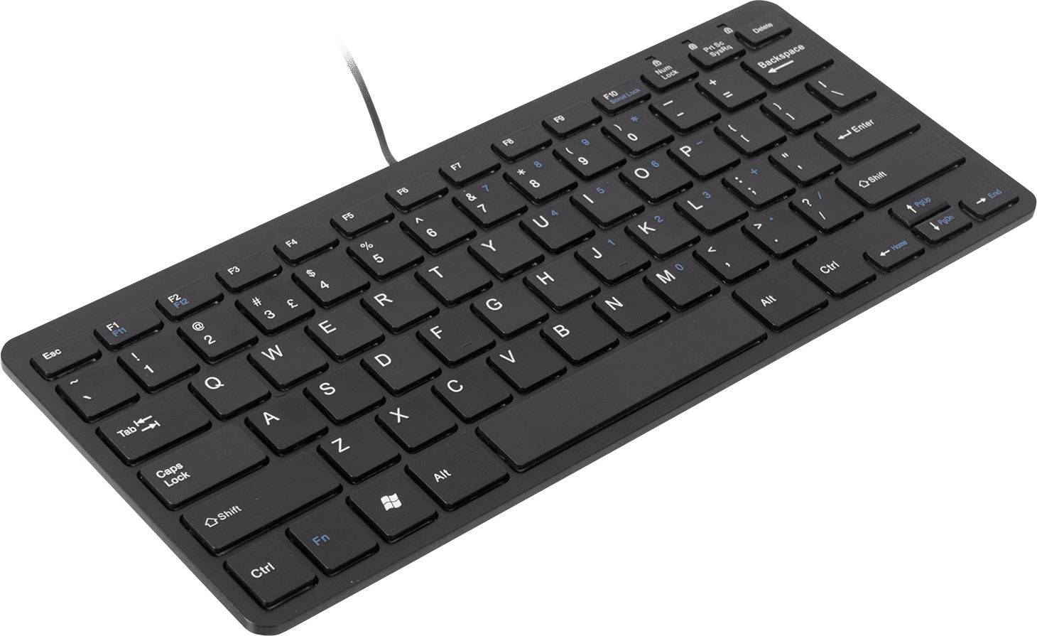 R-GO Tools Compact USB tipkovnica angleška, qwerty črna ergonomski