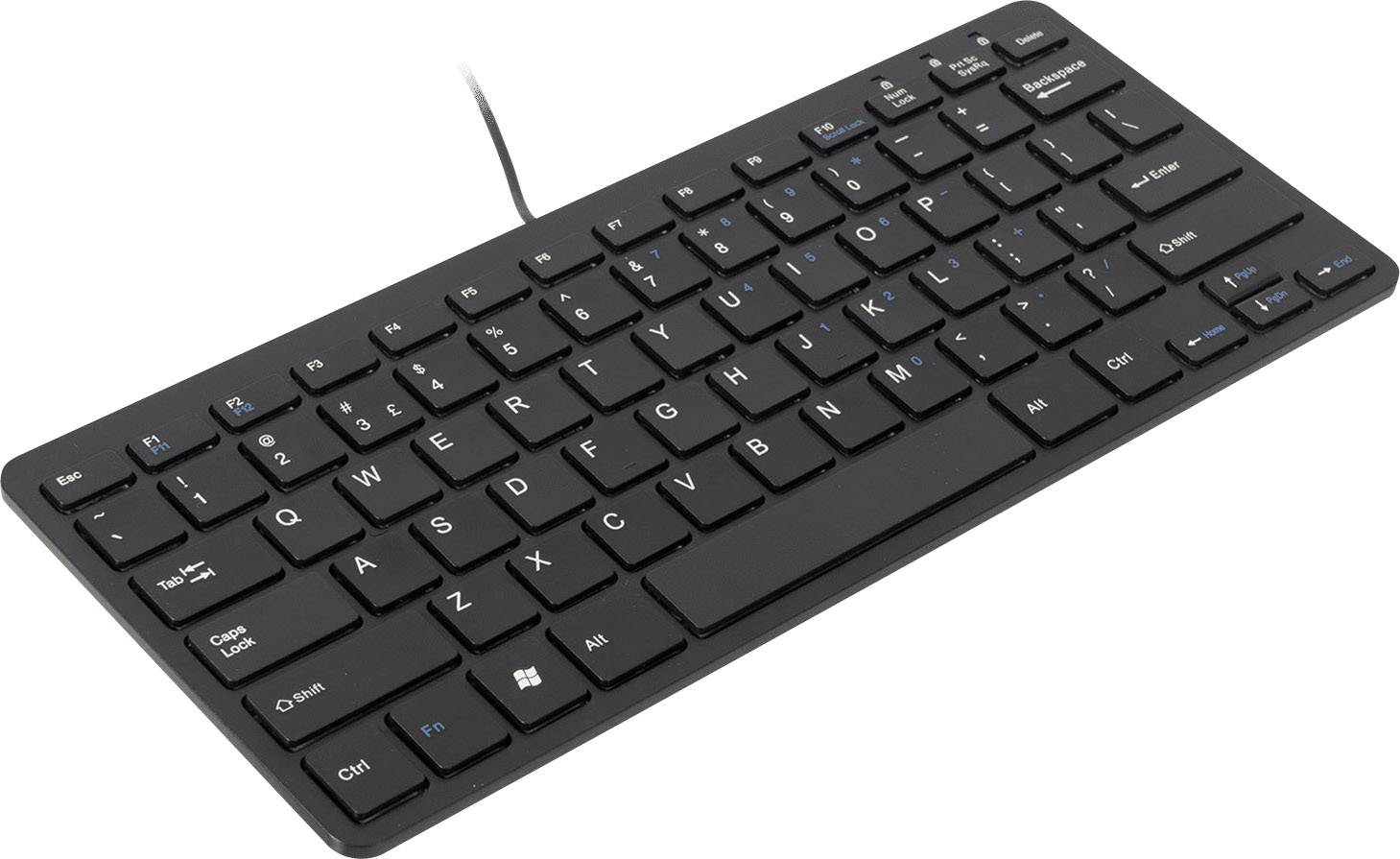 R-GO Tools Compact USB tipkovnica angleška, qwerty črna ergonomski